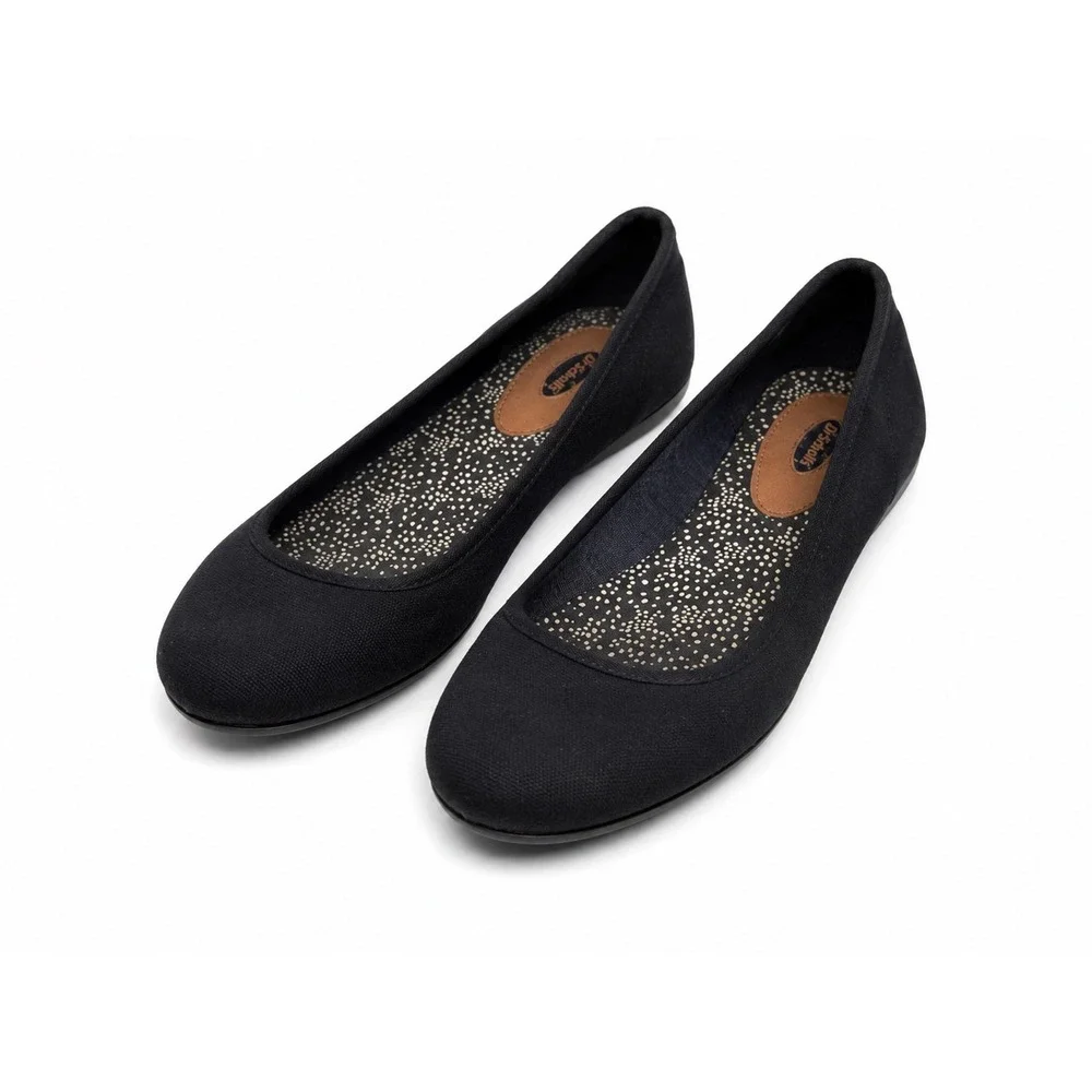 Dr. Scholl's Black Canvas Comfort Slip On Ballet Flats Women's Size 7M